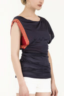 Purple Gem detail off shoulder blouse18580