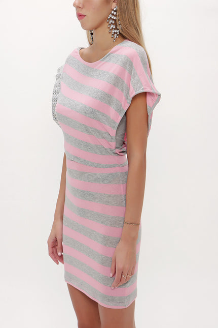 Pembe Taş detaylı düşük omuz bluz 18580