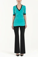 Mint V neck blouse 18786