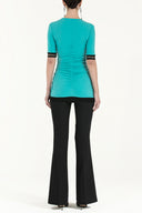 Mint V neck blouse 18786