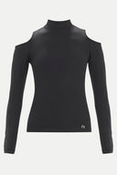 Black Shoulder-cut detail blouse 19417