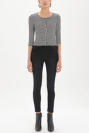 Black Striped knit cardigan 19467