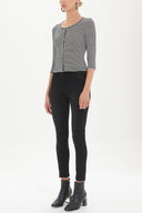 Black Striped knit cardigan 19467