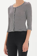 Black Striped knit cardigan 19467