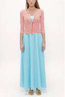 Red Striped knit cardigan 19467