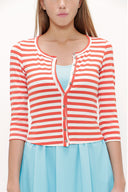 Red Striped knit cardigan 19467