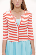 Red Striped knit cardigan 19467
