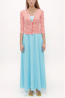 Red Striped knit cardigan 19467