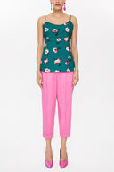 Green Spaghetti straps blouse 19756