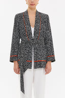 Black White Belted blazer 61119