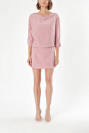 Pink WIDE CUT SILK DRESS 90571