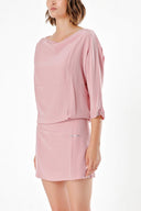 Pink WIDE CUT SILK DRESS 90571