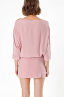 Pink WIDE CUT SILK DRESS 90571