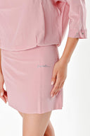 Pink WIDE CUT SILK DRESS 90571