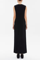 Black Chain detailed knit maxi dress 91075
