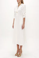 White Eyelet and tie midi dress 91813