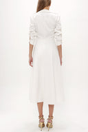White Eyelet and tie midi dress 91813