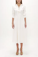White Eyelet and tie midi dress 91813