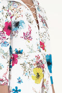 Patterned Eyelet and tie midi dress 91813