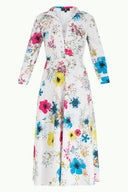 Patterned Eyelet and tie midi dress 91813