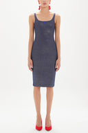 Blue Strappy Slim fit mini woven dress 91967