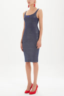 Blue Strappy Slim fit mini woven dress 91967