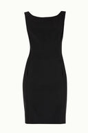 Black Zipped slim cut mini cotton dress 92019