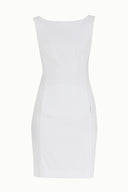 White Zipped slim cut mini cotton dress 92019