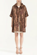 Beige Zipped slim cut mini cotton dress 92019