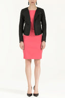 Coral Zipped slim cut mini cotton dress 92019