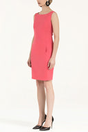 Coral Zipped slim cut mini cotton dress 92019