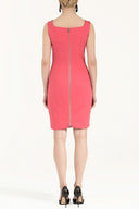 Coral Zipped slim cut mini cotton dress 92019