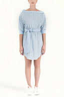 Blue Striped cotton midi dress 92053