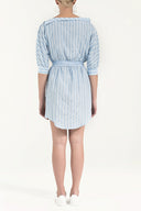 Blue Striped cotton midi dress 92053