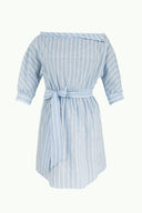 Blue Striped cotton midi dress 92053