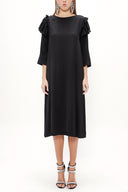 Black Pleated midi dress 92161