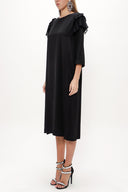 Black Pleated midi dress 92161