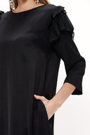 Black Pleated midi dress 92161