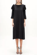 Black Pleated midi dress 92161