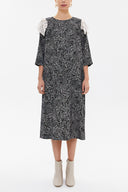 Patterned Pleated midi dress 92161