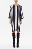 Striped Zip detail Printed midi dress 92294