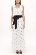 White Belt detail Printed maxi dress 92316