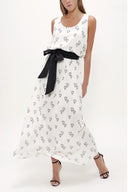 White Belt detail Printed maxi dress 92316