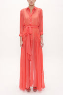 Red Chiffon wide cut dress 92438