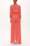 Red Chiffon wide cut dress 92438