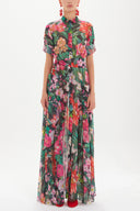 Fuchsia Chiffon wide cut dress 92438