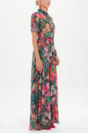 Fuchsia Chiffon wide cut dress 92438