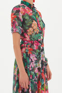 Fuchsia Chiffon wide cut dress 92438