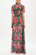 Fuchsia Chiffon wide cut dress 92438