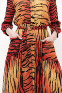 Tile Chiffon wide cut dress 92438